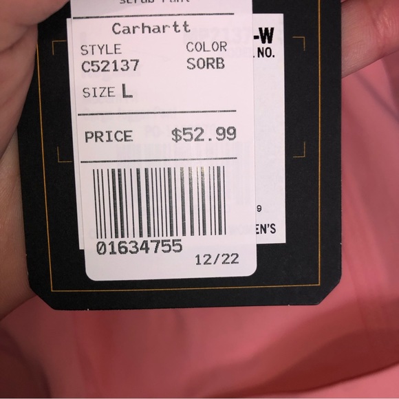 NWT Carhartt modern fit cargo jogger scrub pants color sorbet multi sizes - Picture 8 of 14